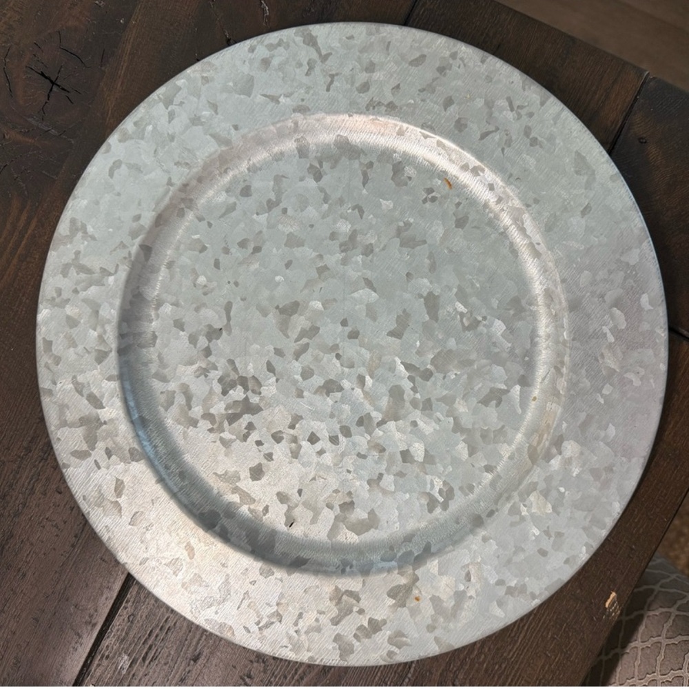 Pottery Barn Galvanized Metal Charger Plate